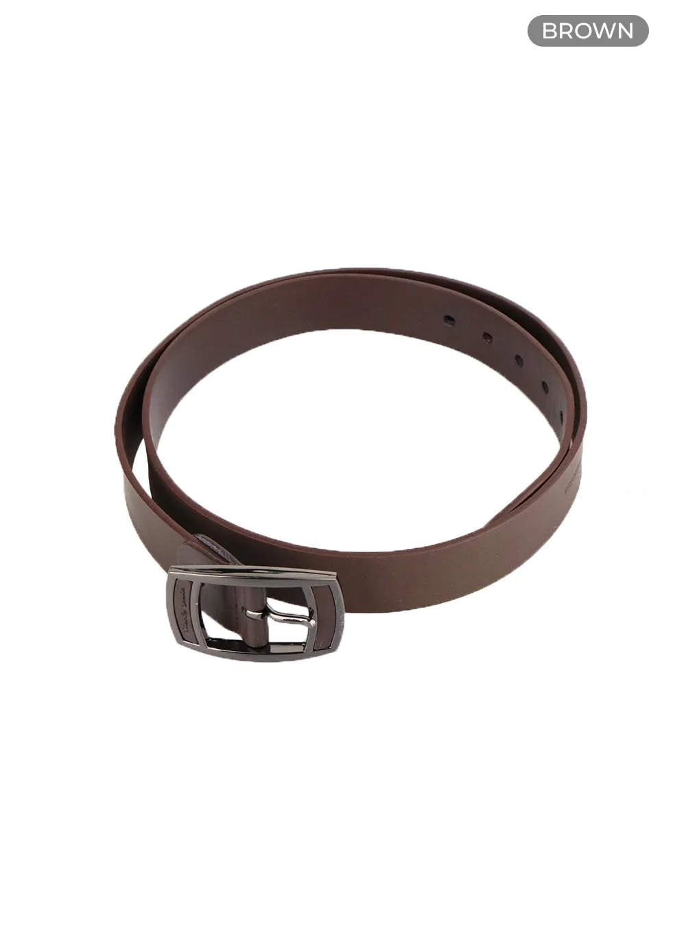 IA401 Men's Faux Leather Belt with Vintage Buckle