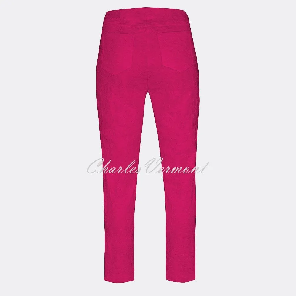 Pink Leaf Jacquard Cropped Trouser 51560-54401-43, Robell Bella 09