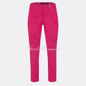 Pink Leaf Jacquard Cropped Trouser 51560-54401-43, Robell Bella 09