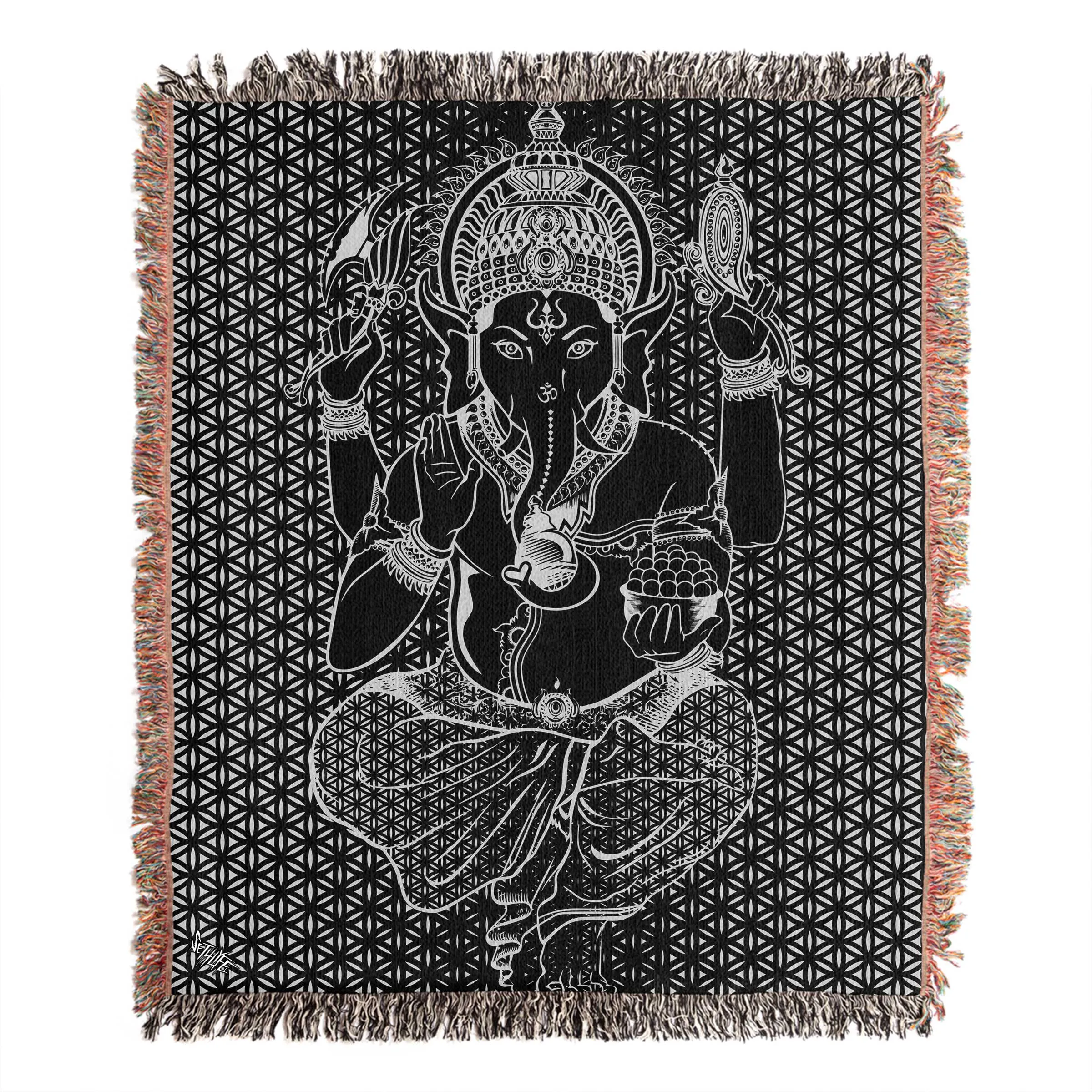 Sacred Ganesha Woven Blanket