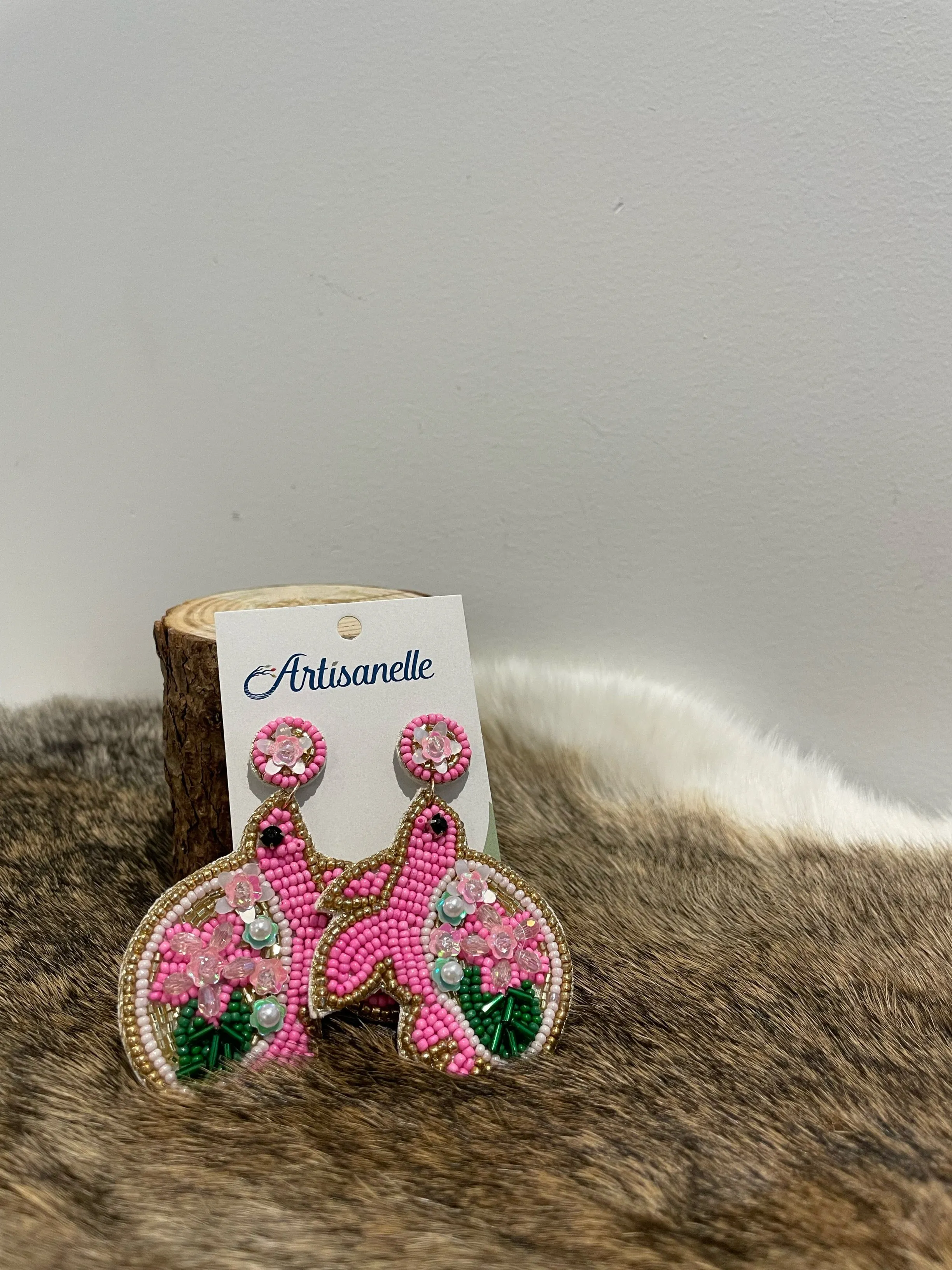 Beaded Earrings with Sea Animals