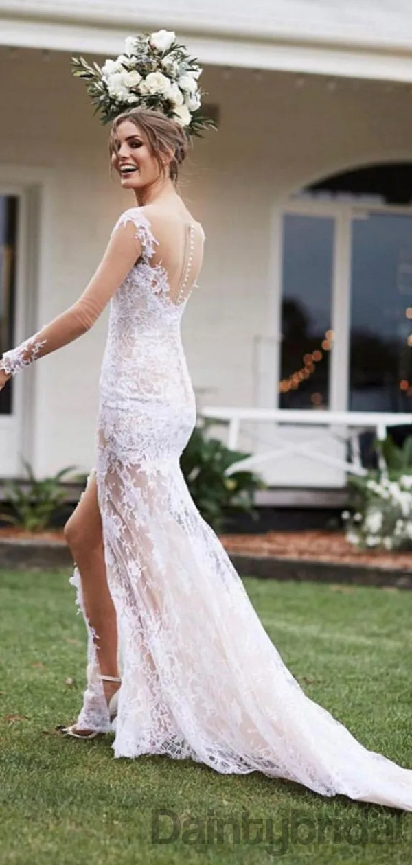 Sexy Lace V-neck Wedding Dresses