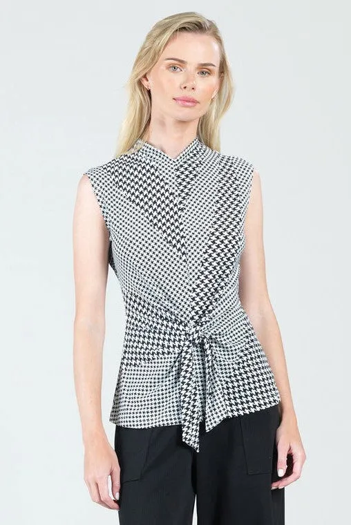 Sleeveless Tie Front Top