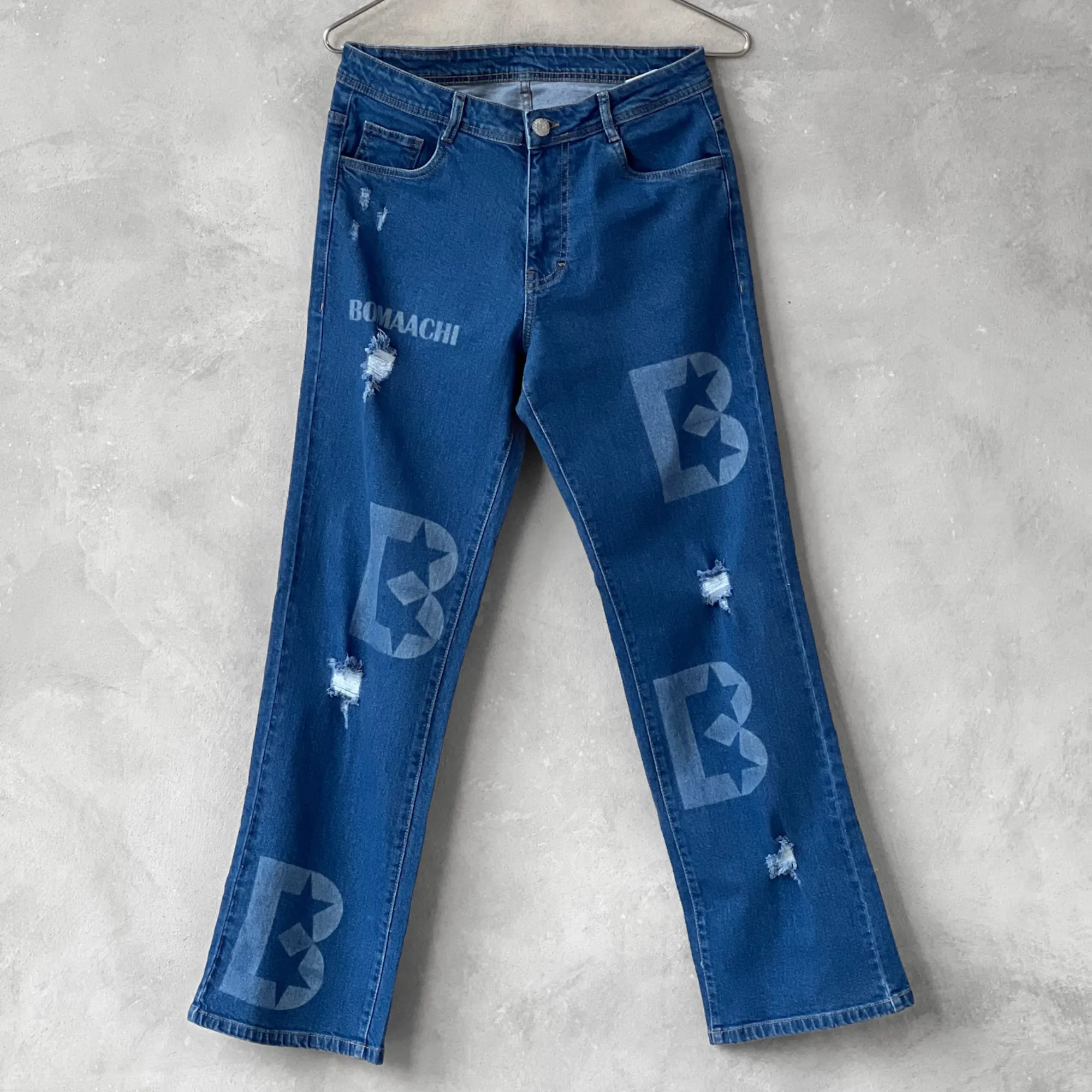 Stylish Blue Monogram Denim