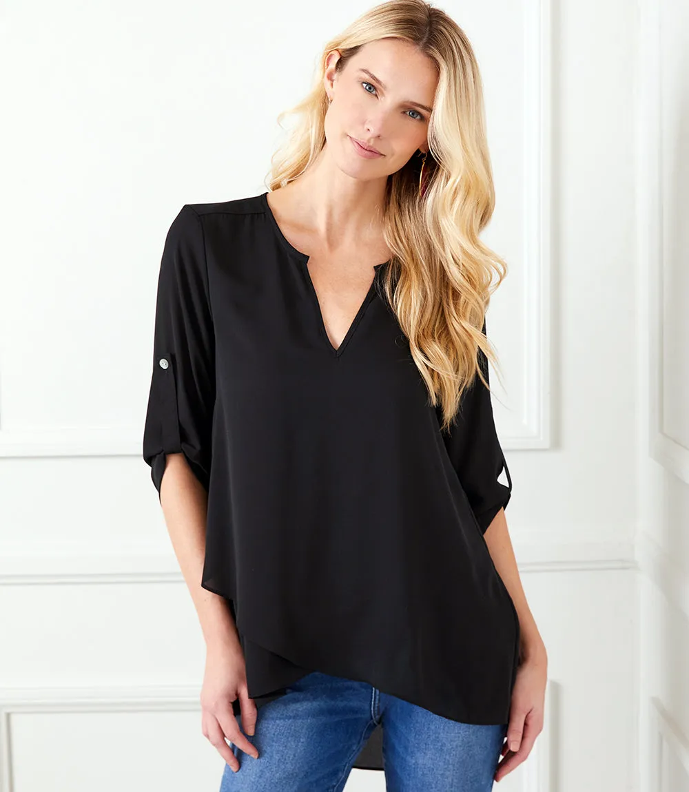 Asymmetrical Wrap Blouse