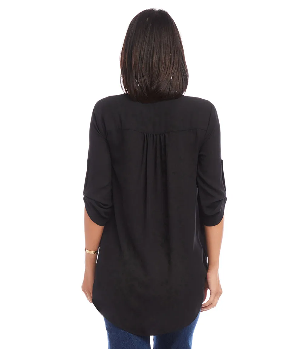 Asymmetrical Wrap Blouse