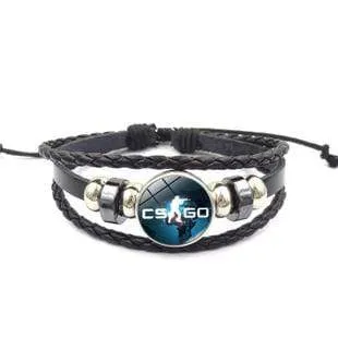 Unisex Time Gem Leather Bracelet 80 Multilayer Wristband