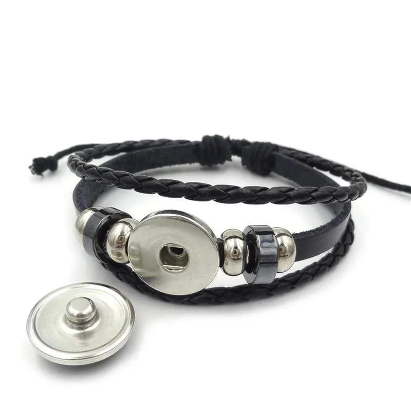 Unisex Time Gem Leather Bracelet 80 Multilayer Wristband