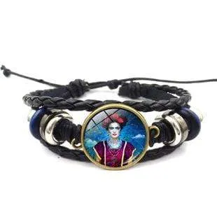 Unisex Time Gem Leather Bracelet 80 Multilayer Wristband