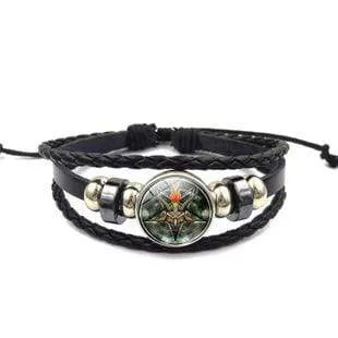 Unisex Time Gem Leather Bracelet 80 Multilayer Wristband