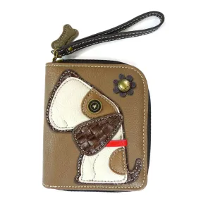 Brown Toffy Dog Zip-Around Wallet