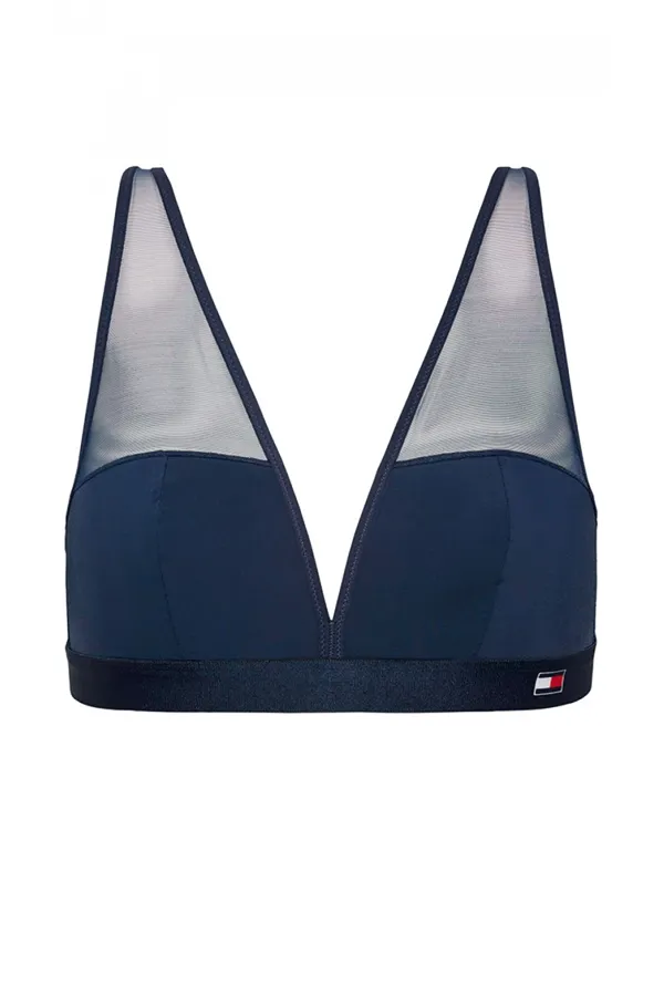 Women's Navy Padded Triangle Bralette by Tommy Hilfiger