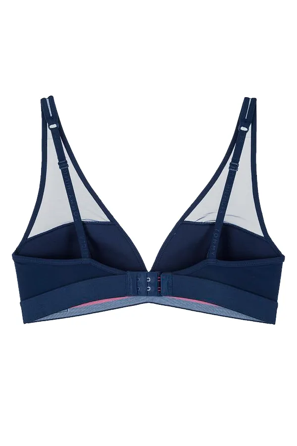 Women's Navy Padded Triangle Bralette by Tommy Hilfiger