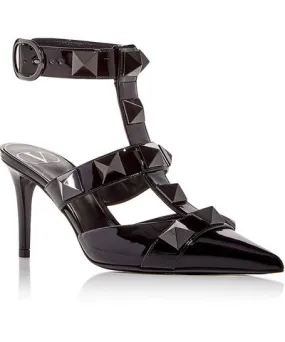 Valentino Women's Leather Studded T-Strap Heels