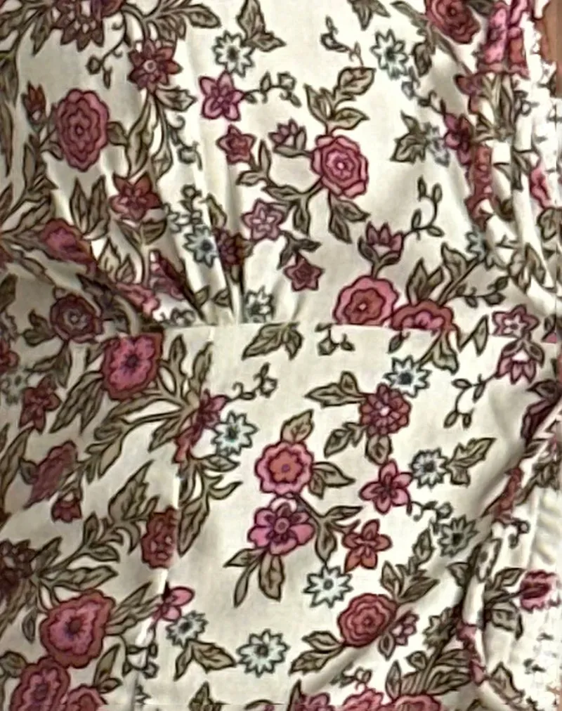 Vintage Floral Tie Front Top