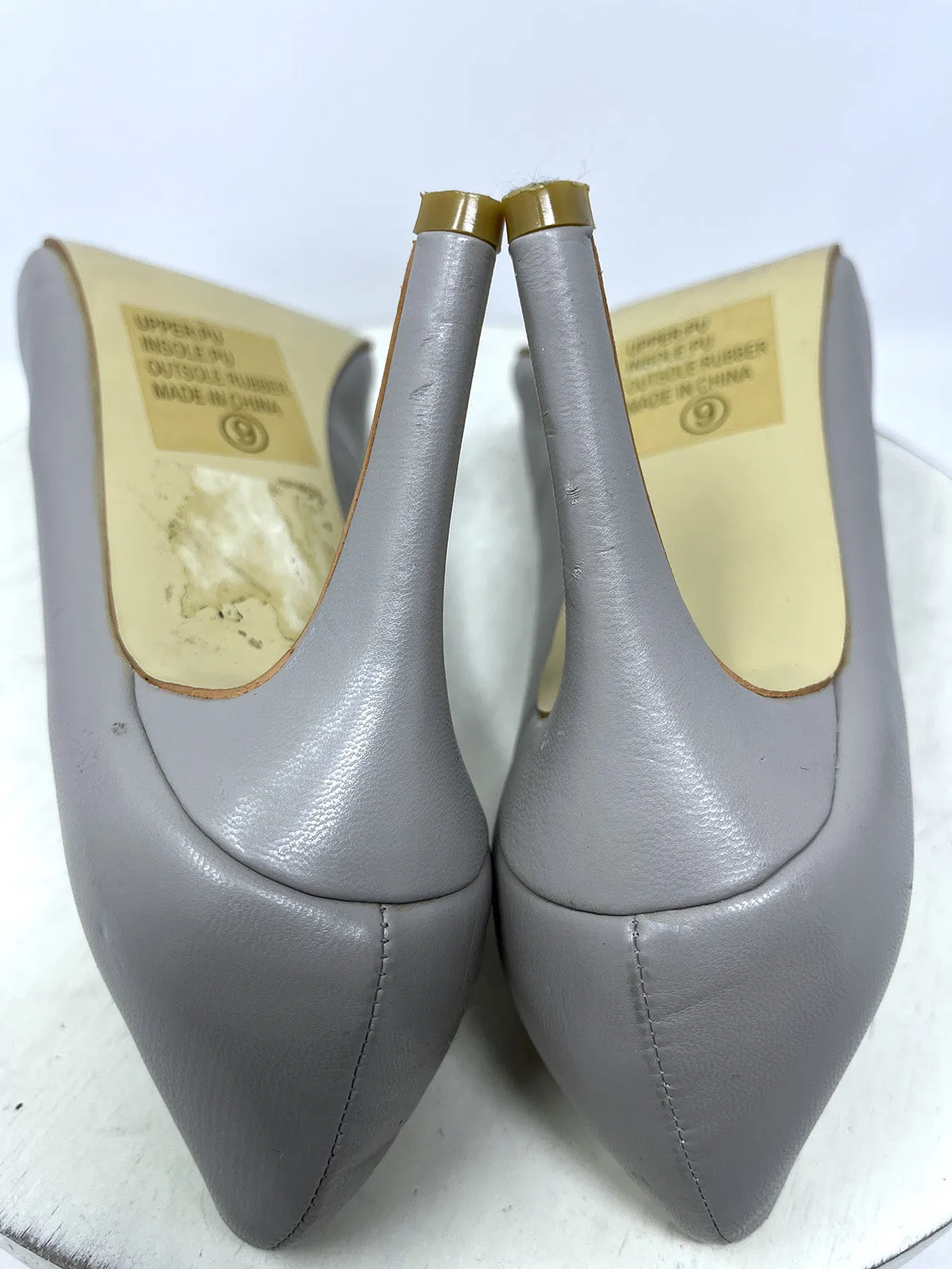 Gray T-Strap Heels by Vintage Journee, Size 9