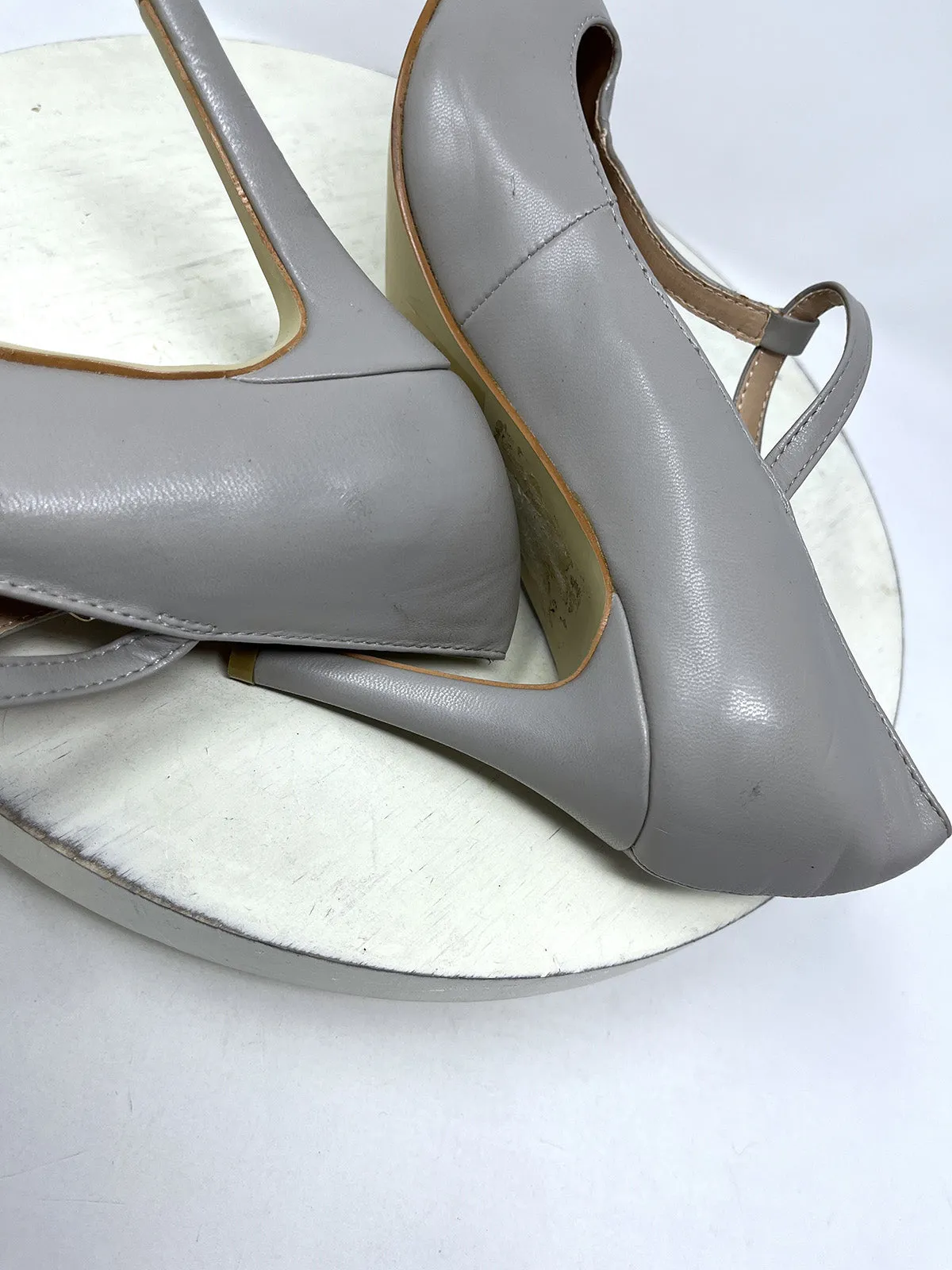 Gray T-Strap Heels by Vintage Journee, Size 9