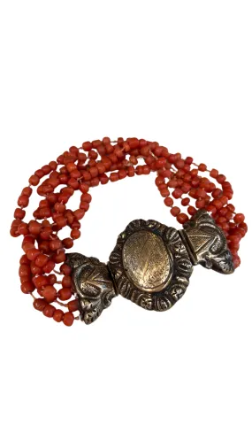 Coral with Brass Clasp Vintage