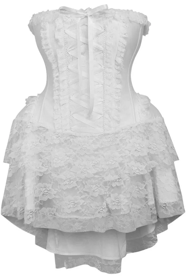 White Lace Victorian Corset Dress