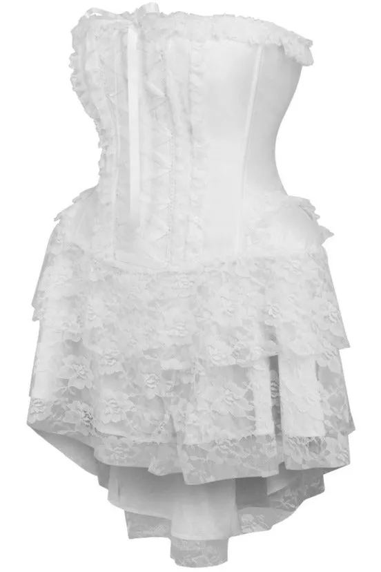 White Lace Victorian Corset Dress