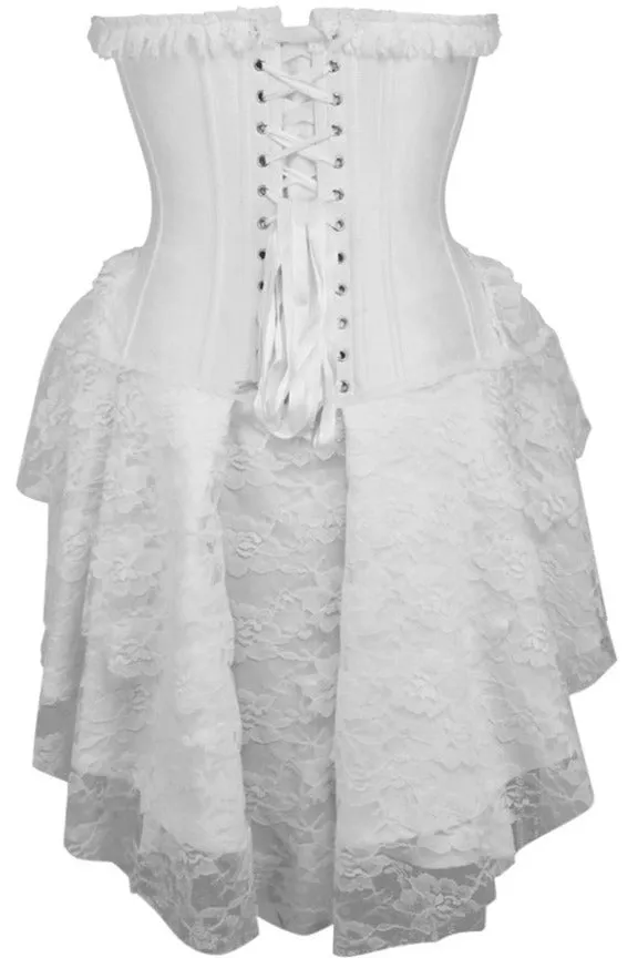 White Lace Victorian Corset Dress