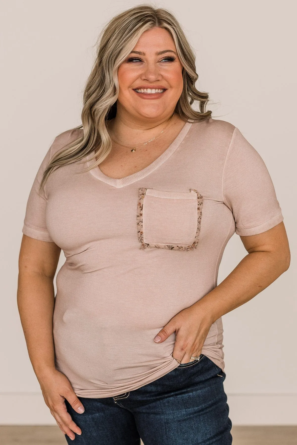 Dusty Pink Love Pocket Top