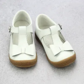 White T-Strap Bow Mary Janes