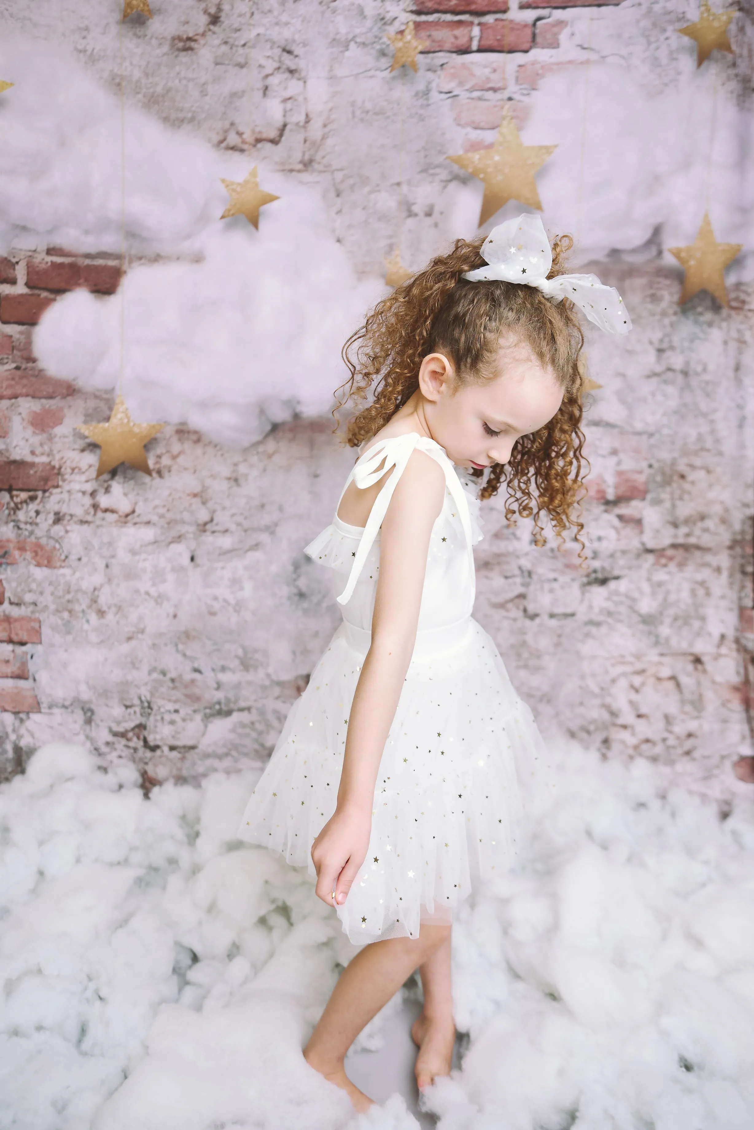 White Tulle Hair Scrunchie by DOLLY STARS & MOON