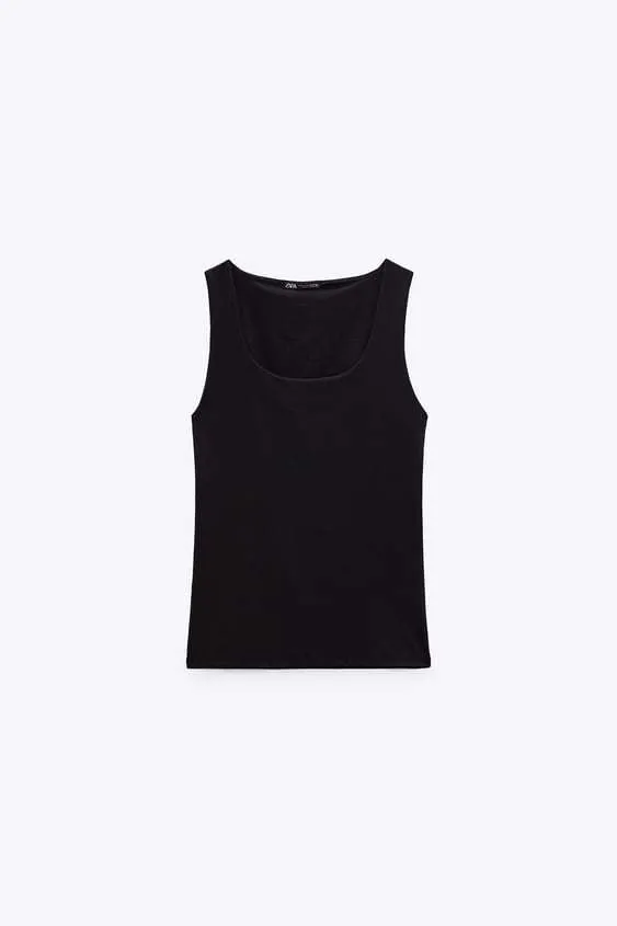 Zara Wide Strap Stretch Top