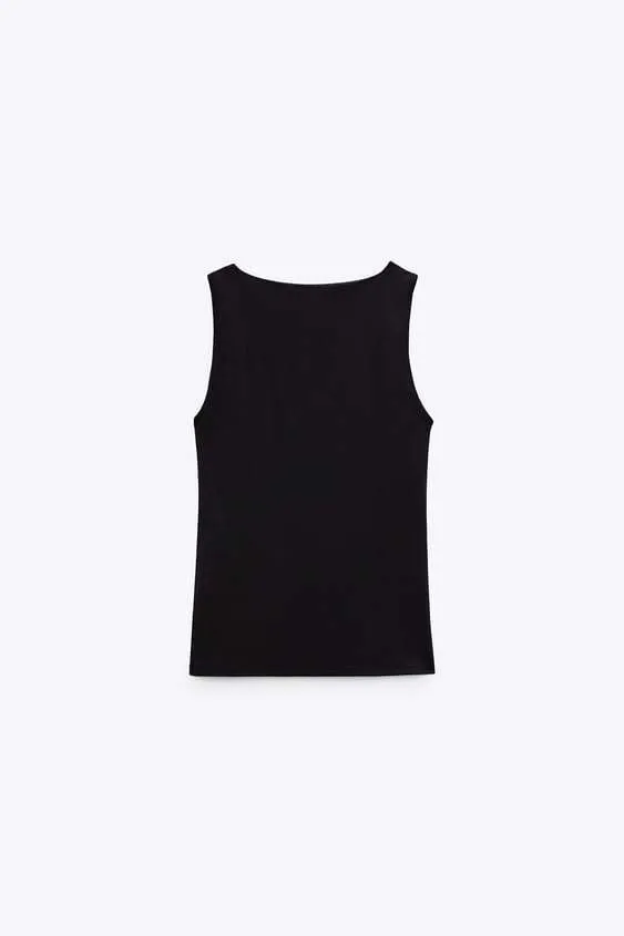 Zara Wide Strap Stretch Top