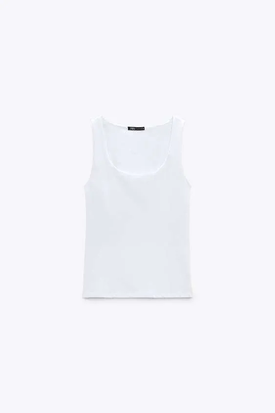 Zara Wide Strap Stretch Top