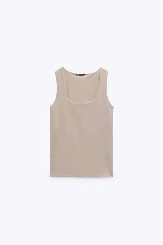 Zara Wide Strap Stretch Top