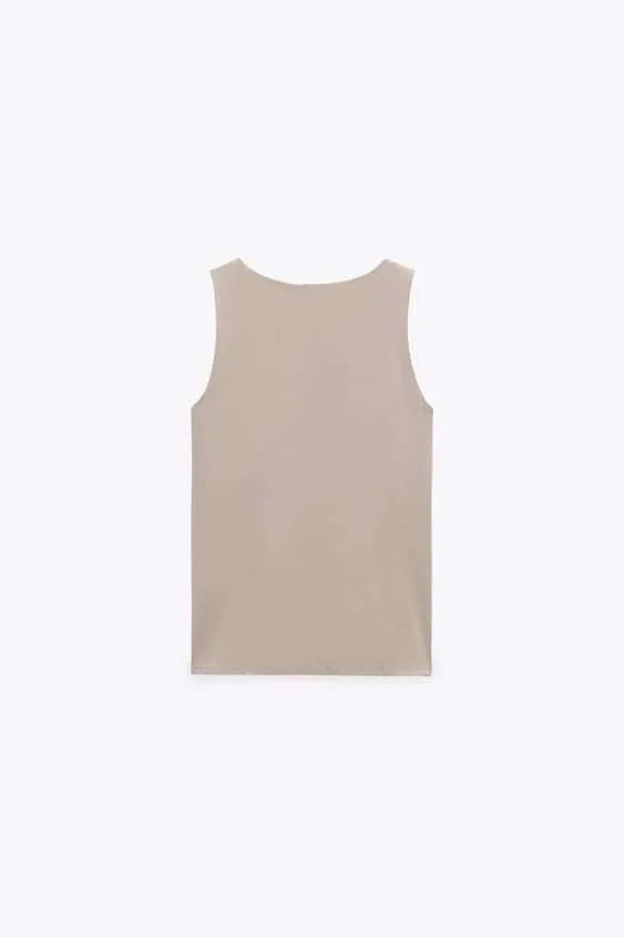 Zara Wide Strap Stretch Top