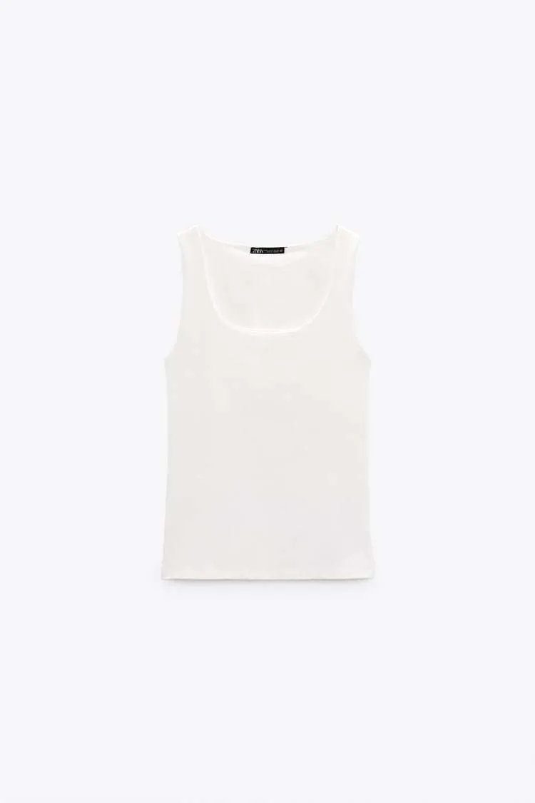 Zara Wide Strap Stretch Top