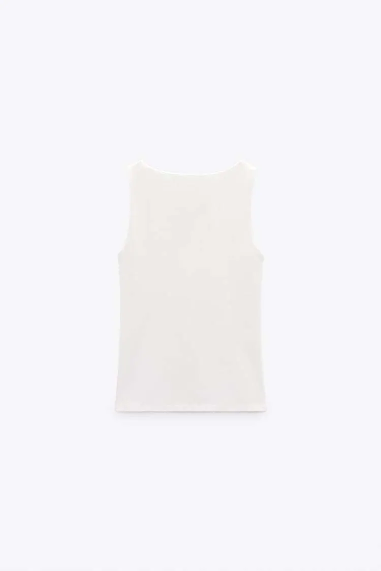 Zara Wide Strap Stretch Top