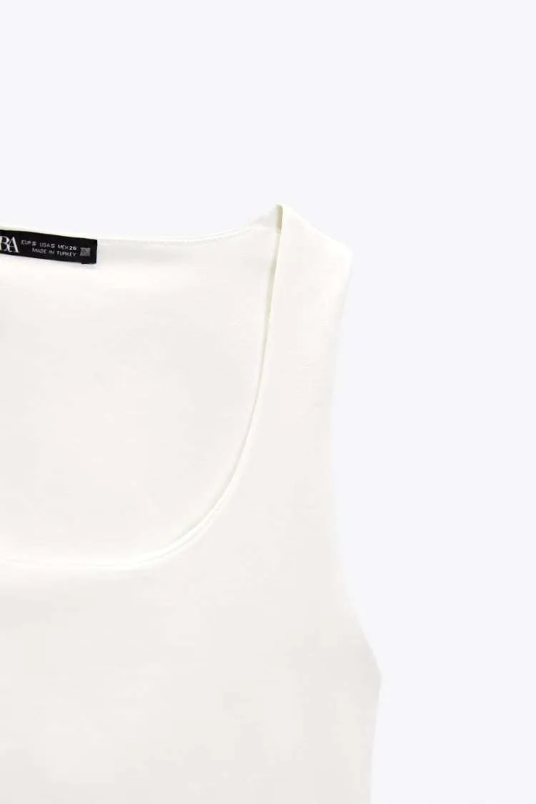 Zara Wide Strap Stretch Top