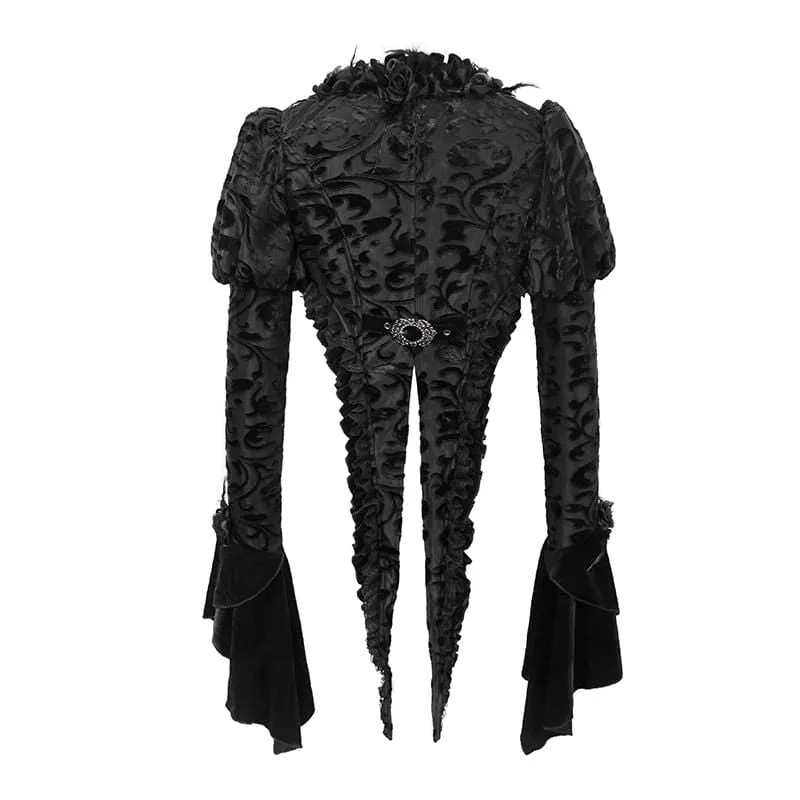 Womens Gothic Floral Velvet Capes