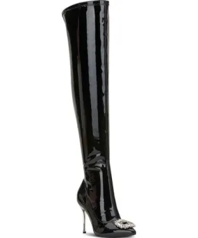 Womens Patent Metallic Thigh-High Boots Romina by I.N.C. International Concepts