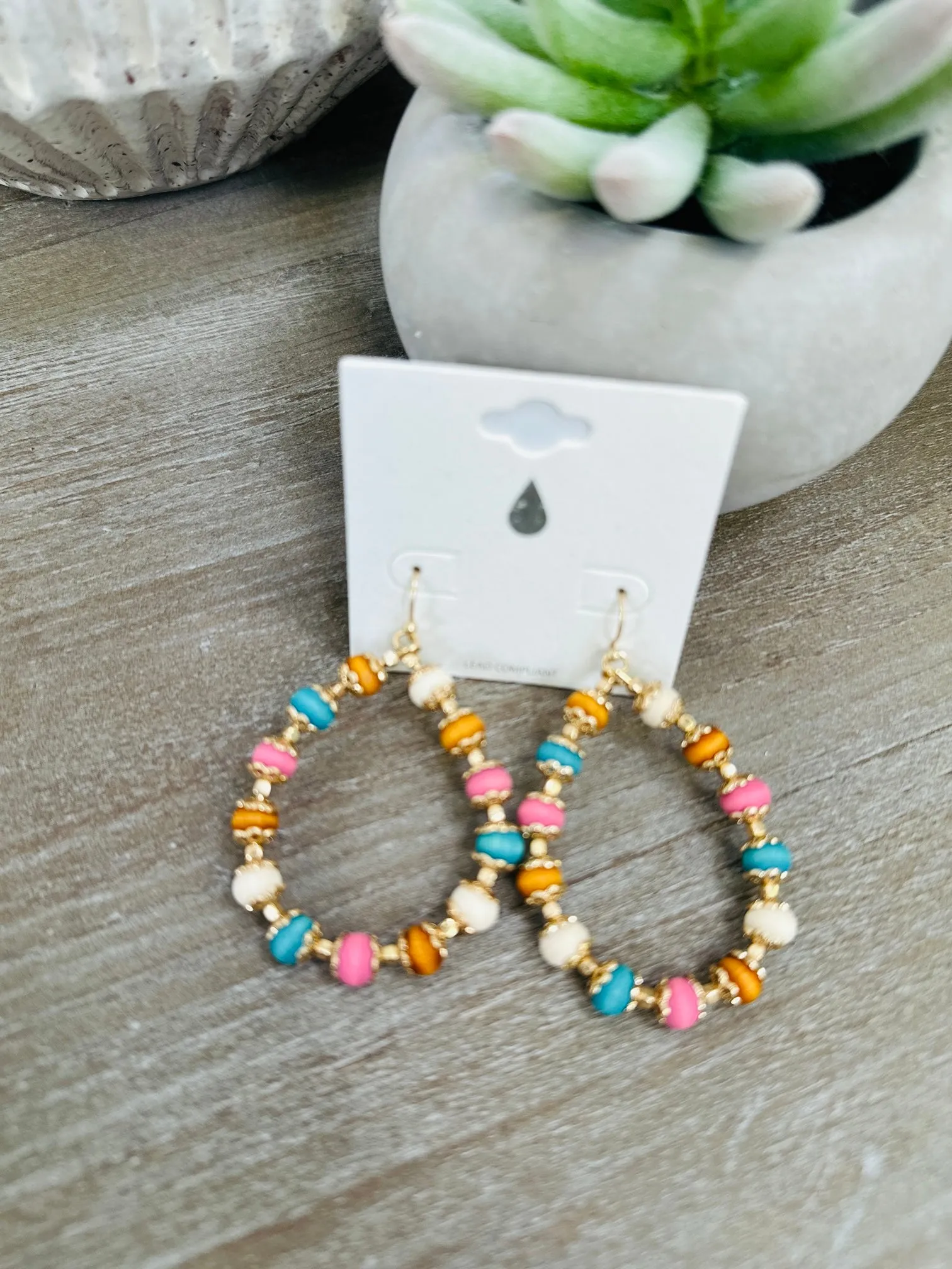 Shamrock Beaded Drop Earrings