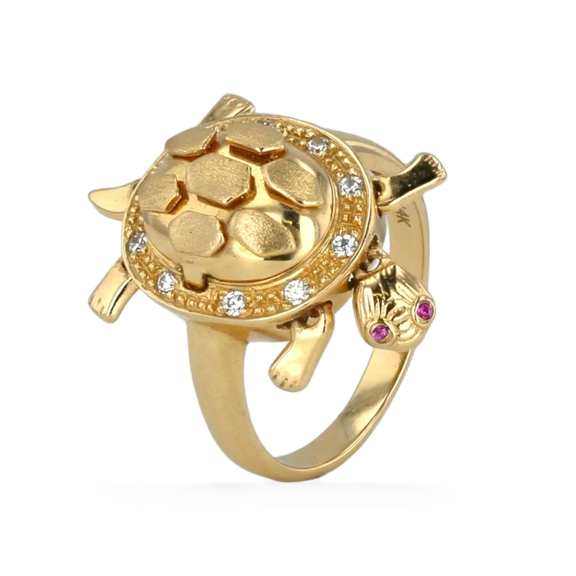 14k gold turtle ring in Yellow