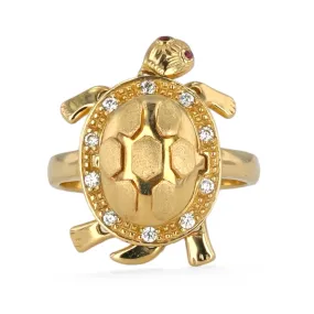 14k gold turtle ring in Yellow