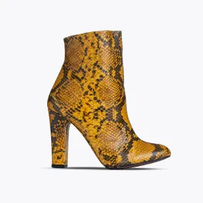 ZARA WOMAN Yellow Snake Print Zipper Boots